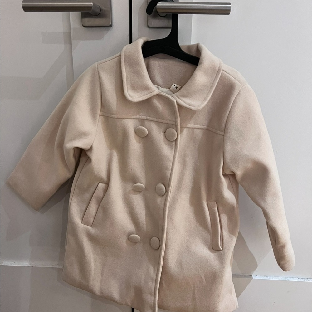 Chic Kids Double-Breasted Pea Coat in Cream NWOT